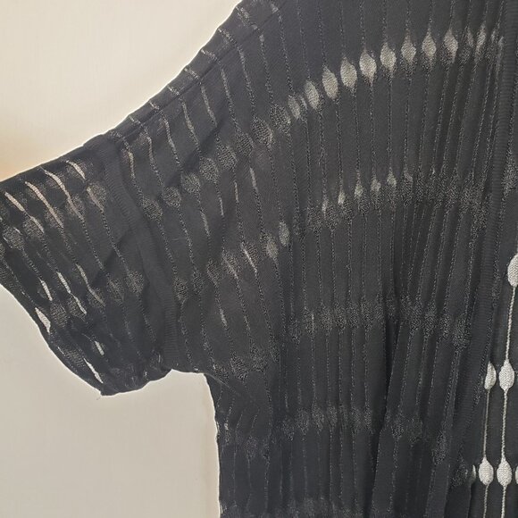 Nic & Zoe Special Edition Cardigan Black Sheer Short Sleeve Topper Size S/M - Picture 4 of 5